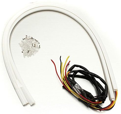 2x60cm White Amber Switchback Headlight LED Strip Drl Run Light 12V