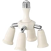 SIXZOONM 4 in 1 Light Socket Splitter Adapter, E26 E27 Standard Base LED Bulbs Converter, 360 Degrees Adjustable 180 Degree B