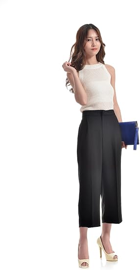 Amazon Co Jp サルエルパンツ 無地 通勤 七分丈 ビジネス ズボン オフィス オフィスカジュアル フォーマル Ol 服 ファッション小物