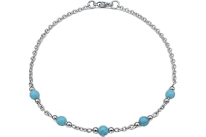 Turquoise Anklet - Yoga Beaded Ankle Bracelet - Healing Crystal Jewelry - Meditation, Spiritual Gift