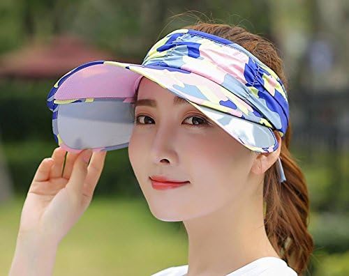 AMEA Beach hat female, sun hat anti-ultraviolet, empty top hat, outdoor cycling sunscreen, sun hat , camo blue