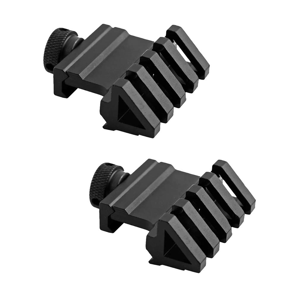 2Pcs 45 Degree Rail Mount, Offset Picatinny Weaver Sight Scope Rail Riser Mount