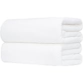 Bath Towel Set Pack of 2, 35 x 70 Inches Large Microfiber Bath Towels, Soft, Absorbent, and Quick Dry Towels for Bathroom, Pool, Beach, Swim, and Yoga, Large Bathroom Towels(2PCS White)
