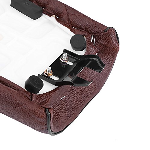 image for Qiilu Motorcycle PU Leather Vintage Cafe Racer Seat Flat Saddle Cushio