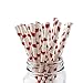 IPALMAY Watermelon Patterned Drinking Paper Straws, Disposable Biodegradable, 7.75 Inches, Pack of 100