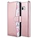 ULAK Galaxy s8 Plus Case, Galaxy S8 Plus Wallet Case with Kickstand for Women Card Holder ID Slot Hand Strap Shockproof Full Protective PU Leather Cover (NOT for Galaxy s8)-Rose Gold