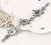 Outgeek Turquoise Necklace Set, Turquoise Pendant Chain Necklace Dangle Earrings Bracelet Set for Women