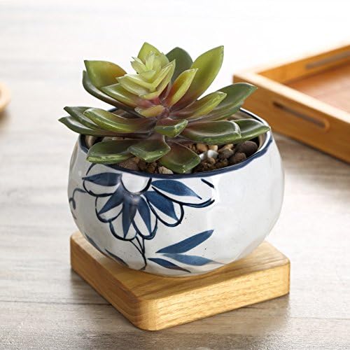 Netral 4.5 Inch Ceramic Sucuulent Plant Pot/Cactus Plant Pot Flower Pot Ceramics Flower Pot for Home Office Desk Garden Decoration (NO3)