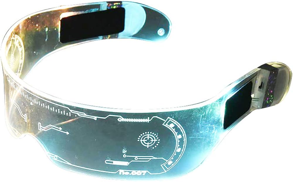 LED Visor Glasses 7Colors Light Up Glasses ，Multiple color combinations Led glasses