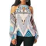 AmyDong Hot Sale! Women's Blouse, Strapless Retro Geometric Print Bohemian Style Ladies Blouse