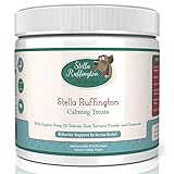 Stella Ruffington Calming Treats for Dogs and Cats - All Natural Anxiety Composure Aid with Valerian Root, Chamomile & Turmeric - Pet Stress Relief Soft Chews for Separation Anxiety, Barking, Storms