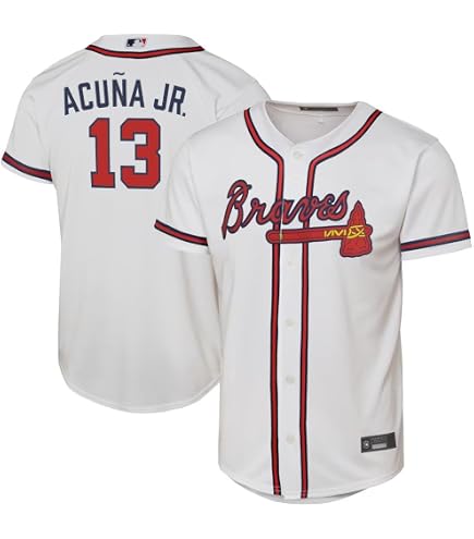 Amazon.com: Ronald Acuna Jr Atlanta Braves Navy #13 Kids Youth 4