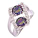 Psiroy 925 Sterling Silver Created Rainbow Topaz Filled Knuckle Ring Band Size 8