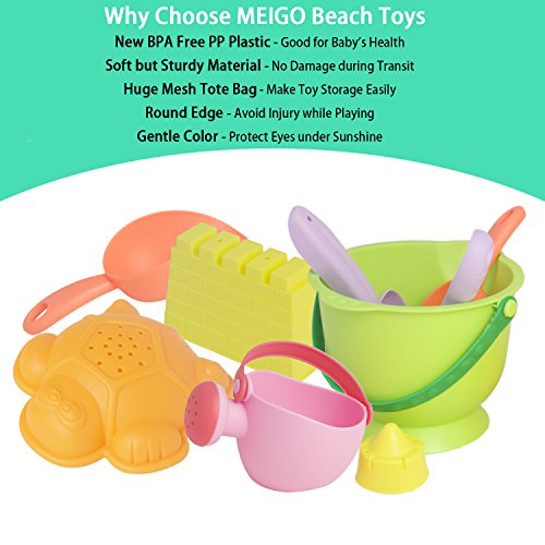MEIGO Beach Sand Toys - Toddler Outdoor Pool Bath Play Set Soft Plastic Sandbox Toys with Models and - //coolthings.us