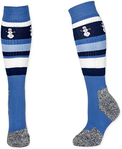 Snowman Striped Blue Wool Trekkers Cushioned Holiday Socks