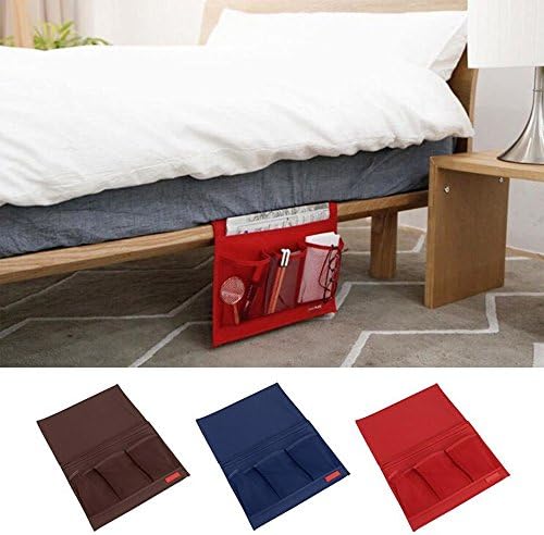 Bedside Storage Organizer/ Beside Caddy / Table cabinet Storage Organizer for tablet Magazine Phone Remotes - All Within Arms Reach (Red)