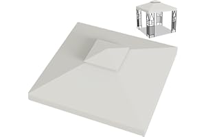 GANGGEND Gazebo Canopy Replacement Outdoor Grill Shelter Canopy Top, Double Tiered BBQ Tent Cover, 10x10 FT (Beige)