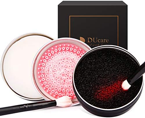 DUcare ブラシクリーナー メイクブラシ 洗浄 ブラシ用の固形石鹸&ドライクリーニングスポンジ& メイクブラシクリーニングマット メイクブラシクリーナー3pcセット洗浄カアップ