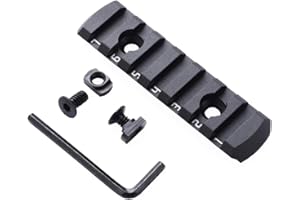 TuFok Picatinny Rail Section for Mlock - Thin 0.27in Height Rail Attachment Rail Adapter Mount Alumimun 7-Slot