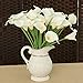 HoveBeaty Calla Lily Bridal Wedding Festival Decor Bouquet Real Touch Latex Flower Bouquet Pack of 20 (Yellow-White)