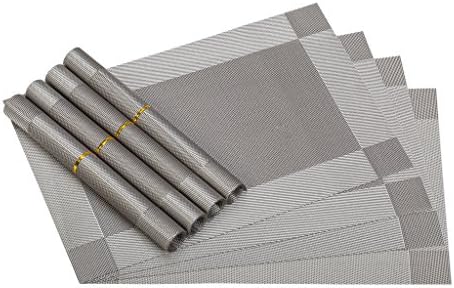 JoHome Set of 8 Heat-proof PVC Placemats,Vinyl Non-slip Washable Table Mats Protector Dining Decoration,45 * 30 CM