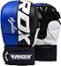 RDX Maya Hide Leather Grappling MMA Gloves Cage UFC Fighting Sparring Glove Training T6,Blue,Large