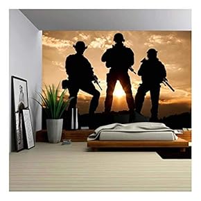 United States Army Rangers on The Sunset - Removable Wall Mural | Self-Adhesive Large Wallpaper - 66x96 inches