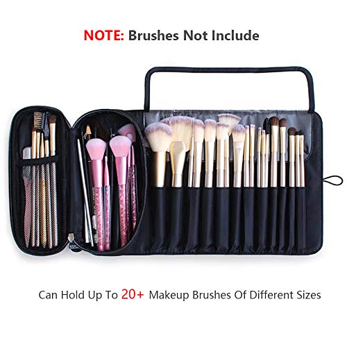 Portable Makeup Brush Organizer Makeup Brush Holder for Travel Can Hold 20+ Brushes Cosmetic Bag Makeup Brush Roll Up Case Pouch for Woman. 2 Portable Makeup Brush Organizer Makeup Brush Holder for Travel Can Hold 20+ Brushes Cosmetic Bag Makeup Brush Roll Up Case Pouch for Woman.