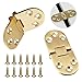 2pcs Brass Butler Tray Hinge, Heavy Duty Flip Top Hinge with Screws Ideal for Folding Wings, Sewing Machine Table, Computer Desk, Roll-Top Desk