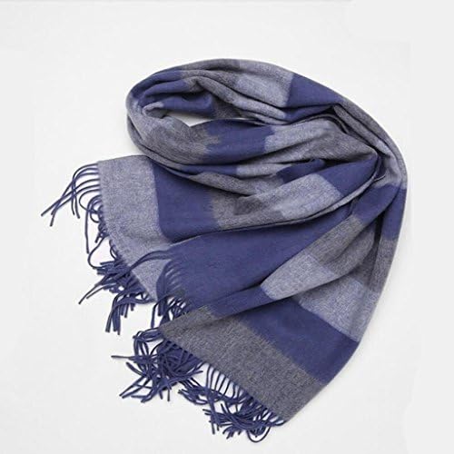 WE&amp;ZHE Women's blue stripe Two-sided wool scarf Shawl Dual purpose Thickening Lengthen Widen Rectangle 18060cm in Autumn and winterr