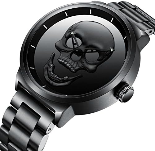 Mens Big Face Watches Men Waterproof Large Luxury Casual Stainless Steel Black Watch for Men