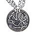 Marycrafts Buck and Doe Interlocking Necklace Set Quarter Coin Cut BBF, Couples Jewelry Relationship Deer Heads (14 Inches)