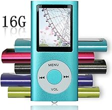Tomameri Blue Portable MP4 Player MP3 Player Video Player with Photo Viewer , E-Book Reader , Voice Recorder with 16 GB Micro SD Card