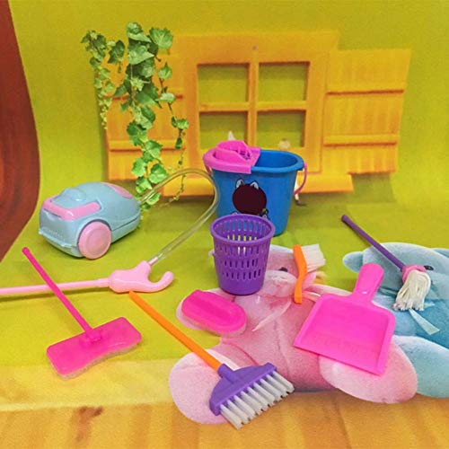 image for Tcplyn Premium Quality 9Pcs Cleaning Tool Broom Toy Pretend Play Furni