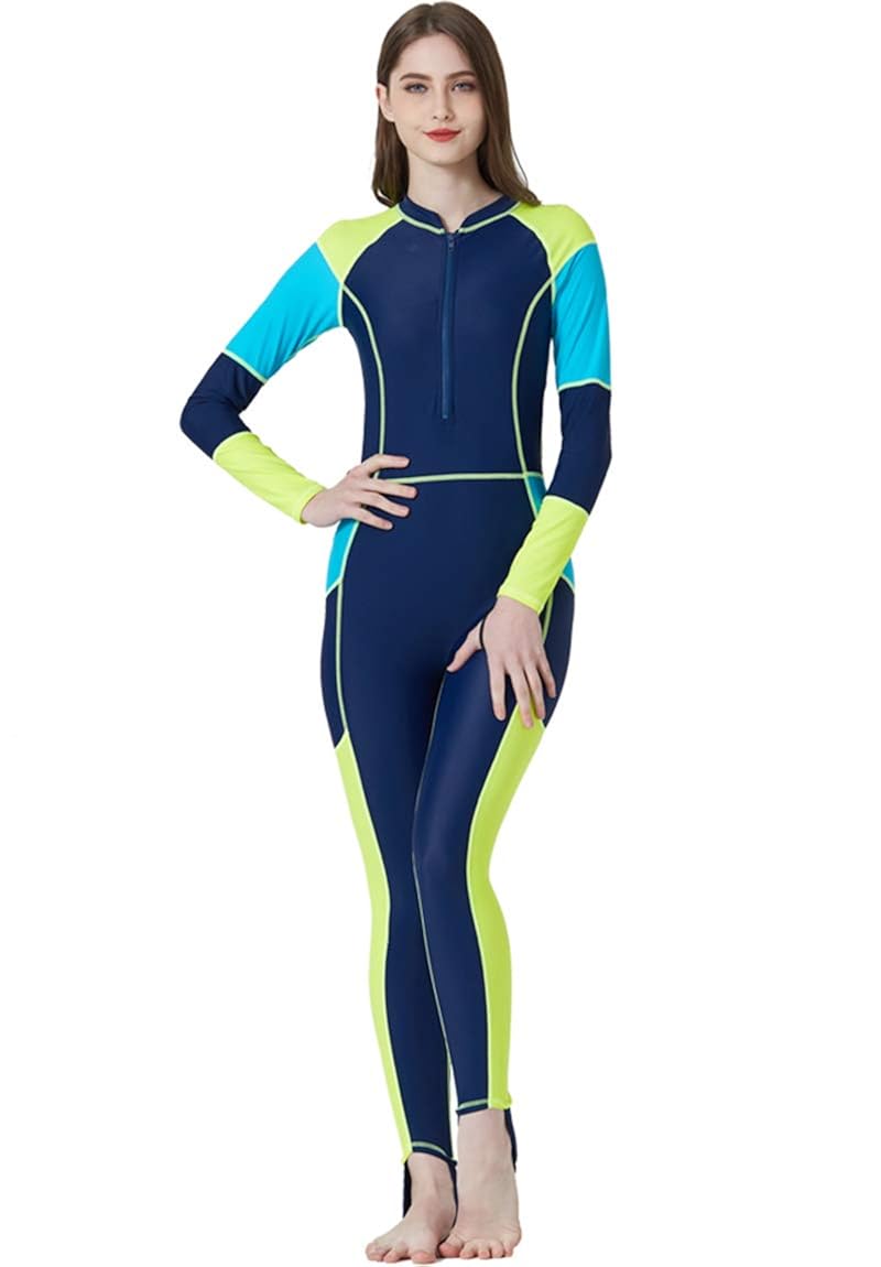 Akaeys Womens Full Body Swimsuit Rash Guard One Piece Long Sleeve Long