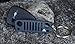 Alien Sunshade Jeep Wrangler JK JKU Grill Keychain, Made of Laser Cut Stainless Steel, Features Iconic D-Ring Connector (Granite)