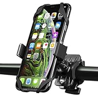 INSTEN Bike Mount Phone Holder, Universal Bicycle Motorcycle MTB Rack Handlebars Mount Cradle w/Secure Grip 360 Rotatable Rubber Strap Compatible with iPhone 11/11 Pro/11 Pro Max/X/XS Max/XR, Black