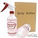 SEASEA Spray Bottles with 6 Labels and 4 Screw caps - Professional Sprayer Cleaning/Food/ Essential Oil Safe - Will Not Leak Adjustable Nozzle, Multi Purpose Use (4 Pack)