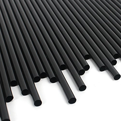 Tomnk 500pcs Black Straws 10.3 Inches Extra Long Plastic Straws Disposable Drinking Straws for