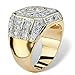 Palm Beach Jewelry Men's 14K Yellow Gold Plated Square Cut Cubic Zirconia Octagon Ring