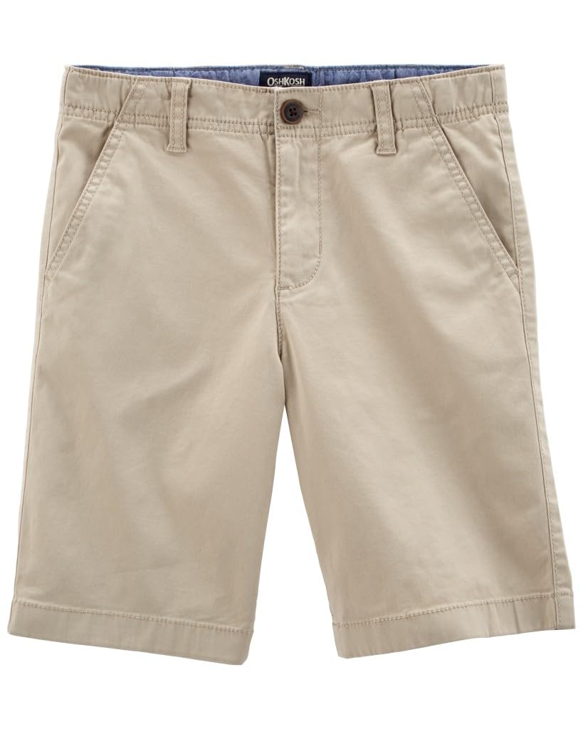 OshKosh B'Gosh Boys' Chino Shorts, Solid Khaki, 4 Image