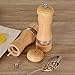 Haomacro Salt and Pepper Grinder Set, Wood Pepper Mills,Wooden Salt Grinders Refillable Manual Pepper Ginder with Acrylic Visible Window,Ceramic Grinding Core- 6.5 Inches–Pack of 2