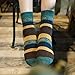 YZKKE 5Pack Womens Vintage Winter Soft Warm Thick Cold Knit Wool Crew Socks, Multicolor, free size