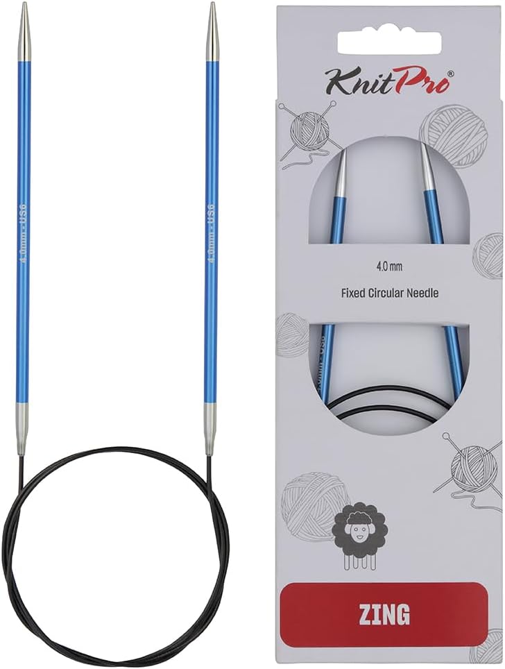 KnitPro Zing Fixed Circular Needles 40 inches 4.00mm Metal