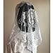 Spanish Mantilla Triangular Mantilla Lace Head Covering Mass Catholic Church Veil (White), 120cmx60cm