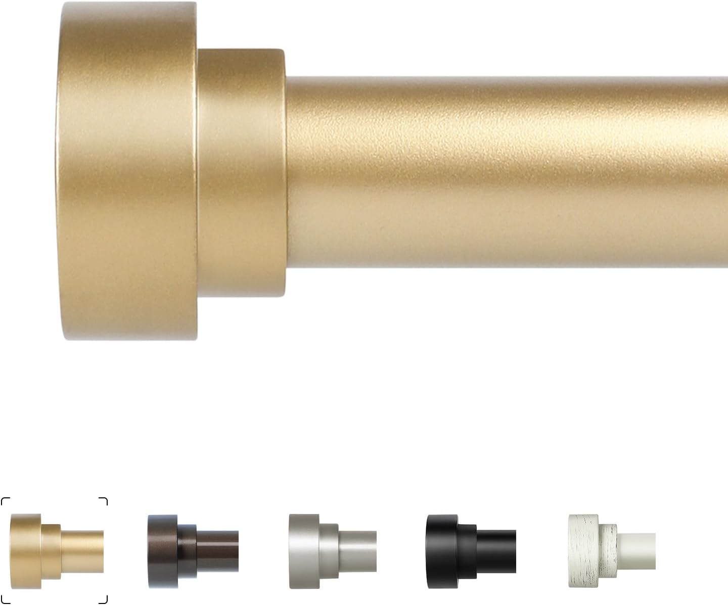 Window Treatment Hardware - HEI! DEAR Gold Curtain Rods 72 to 144 Inch(6-12FT),1 Inch Long Curtain Rod,Adjustable Heavy Duty Curtain Rods,Modern Decorative Drapery Rods,Telescoping Window Single Curtains Rods 36-150