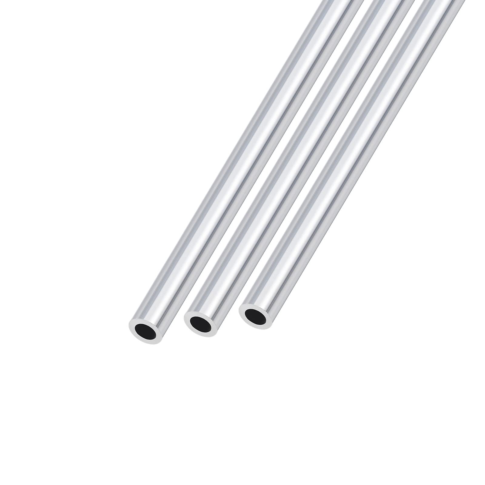 METALLIXITY 6063 Aluminum Tube (11mm OD x 7mm ID x 300mm L) 3Pcs, Aluminum Round Tubing - for Home Furnishing, Machinery, DIY Handicraft
