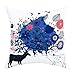 BLEUM CADE Pack of 4 Merry Christmas Decorative Pillow Cover Snowman and Deer Pillow Covers Elk Throw Pillow Cover Daily Cushion Cover for Christmas Home Office Car Sofa