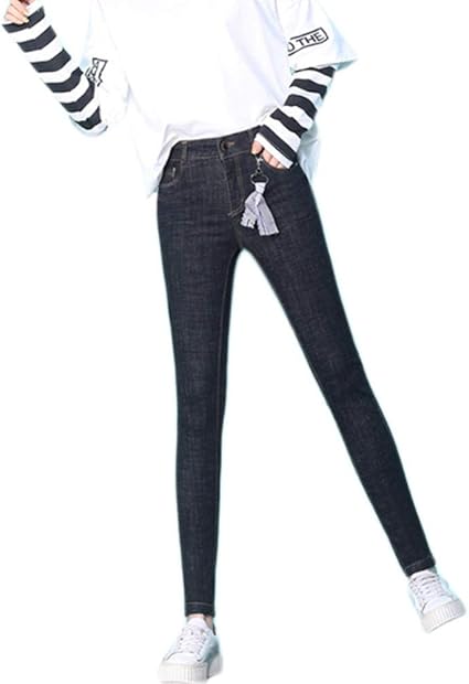 Amazon Co Jp Qjkai 女性のハイウエストストレッチスキニージーンズ春のファッションカジュアルスリム鉛筆のズボンxlレギンス タイトなズボン ホーム キッチン