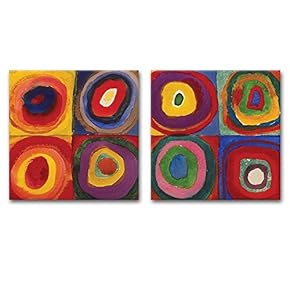 2 Panel Square Abstract Circles by Kandinsky x 2 Panels